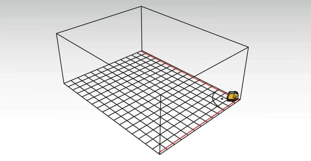 Stabila 18574 FLS 90 Laser per Pavimenti Autolivellante Linee Incrociate 15 m colore Multicolore