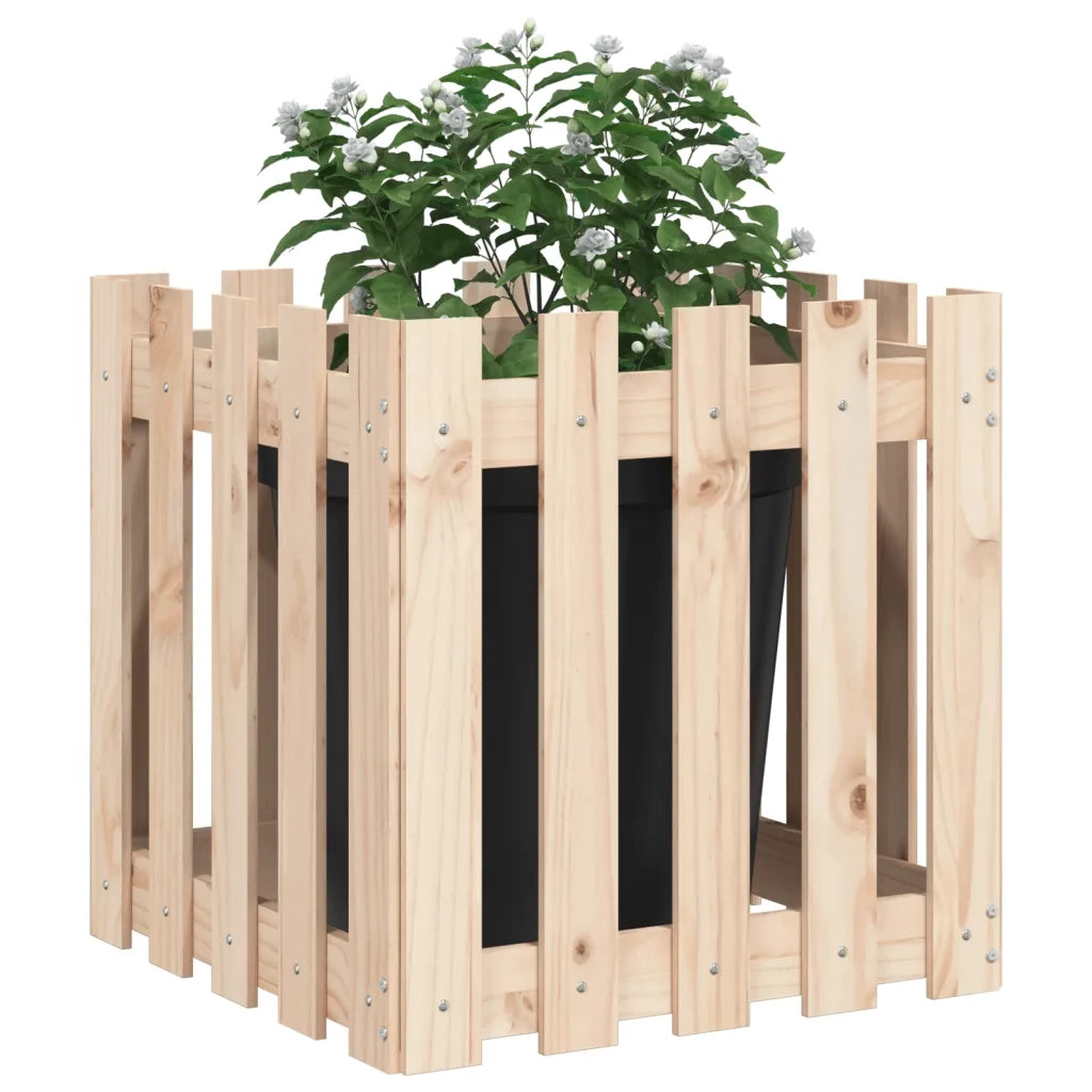 Fioriera Giardino Design a Recinzione 50x50x50 cm Massello Pinocod mxl 131547