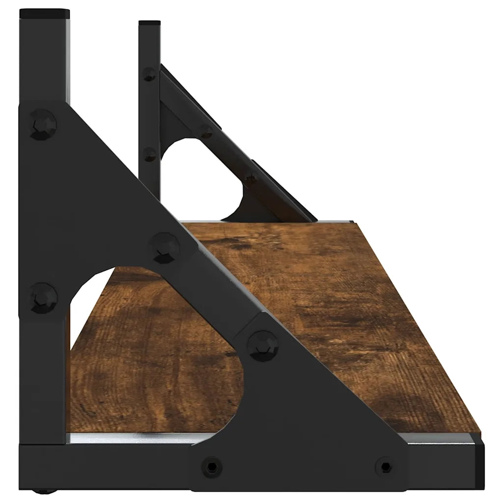 Mensole da Parete 2pz Rovere Fumo 60x15x15,5 cm 836325