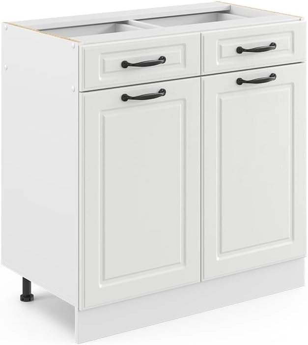 Frontale cucina R-Line, Bianco casa di campagna, 79.2 x 70.8 cm frontale del mobile per mobile base con cassetti