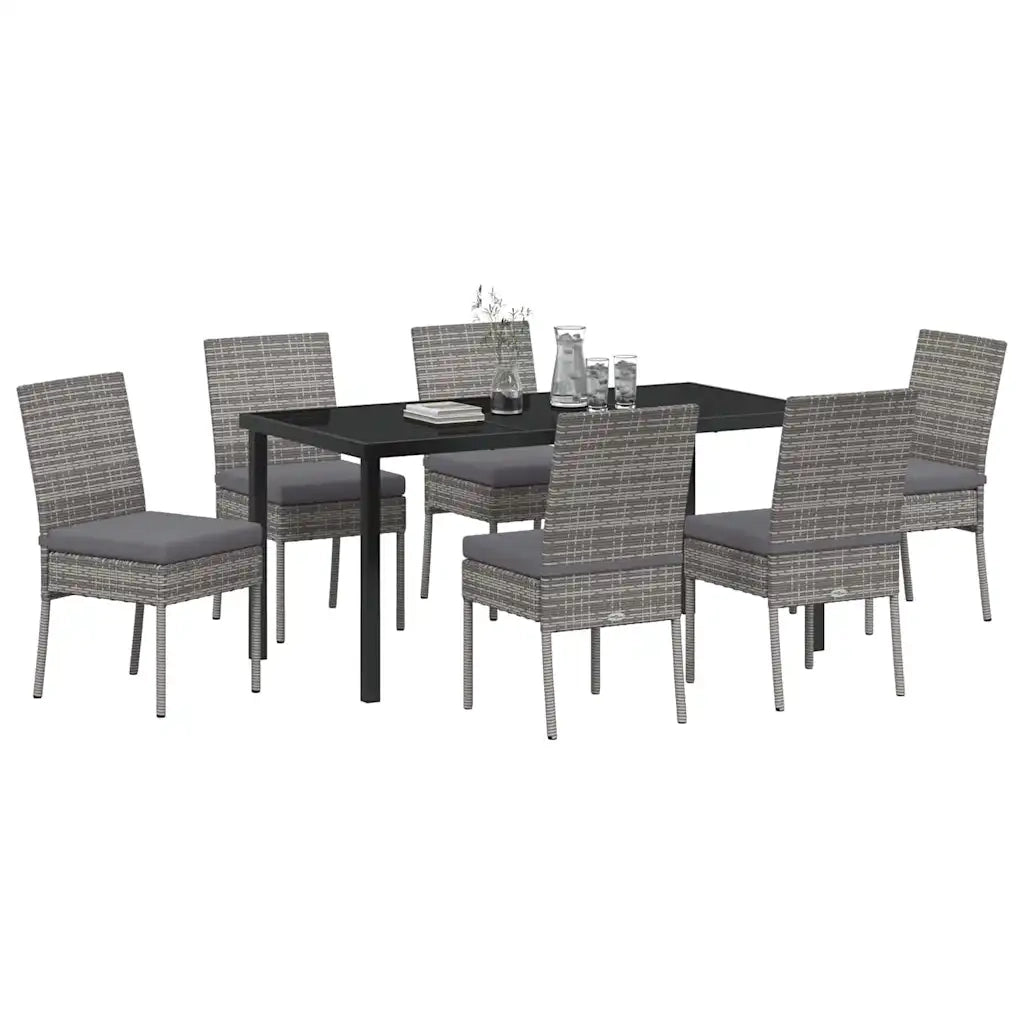 Set da Pranzo per Giardino 7 pcs Grigio 3379216