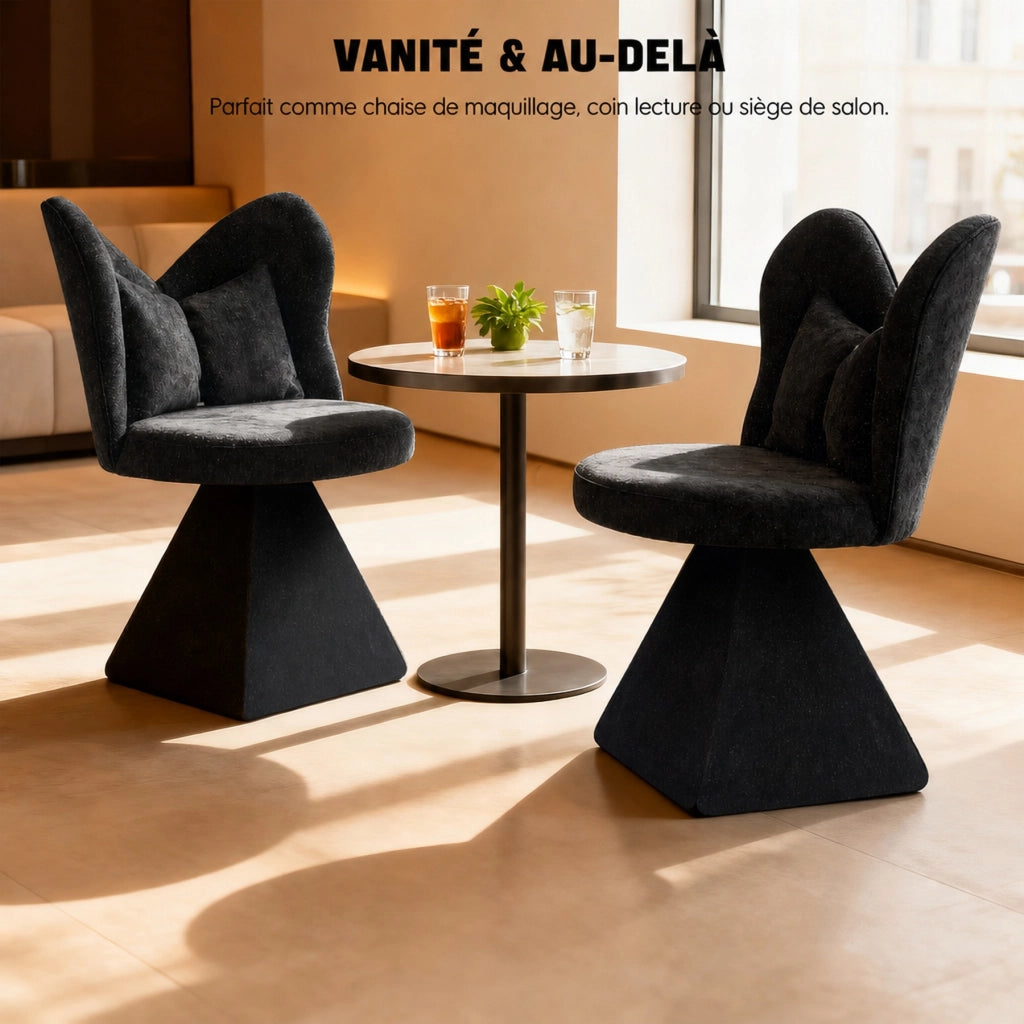 SEDIA Girevole 52x52x46 cm Tessuto Nero