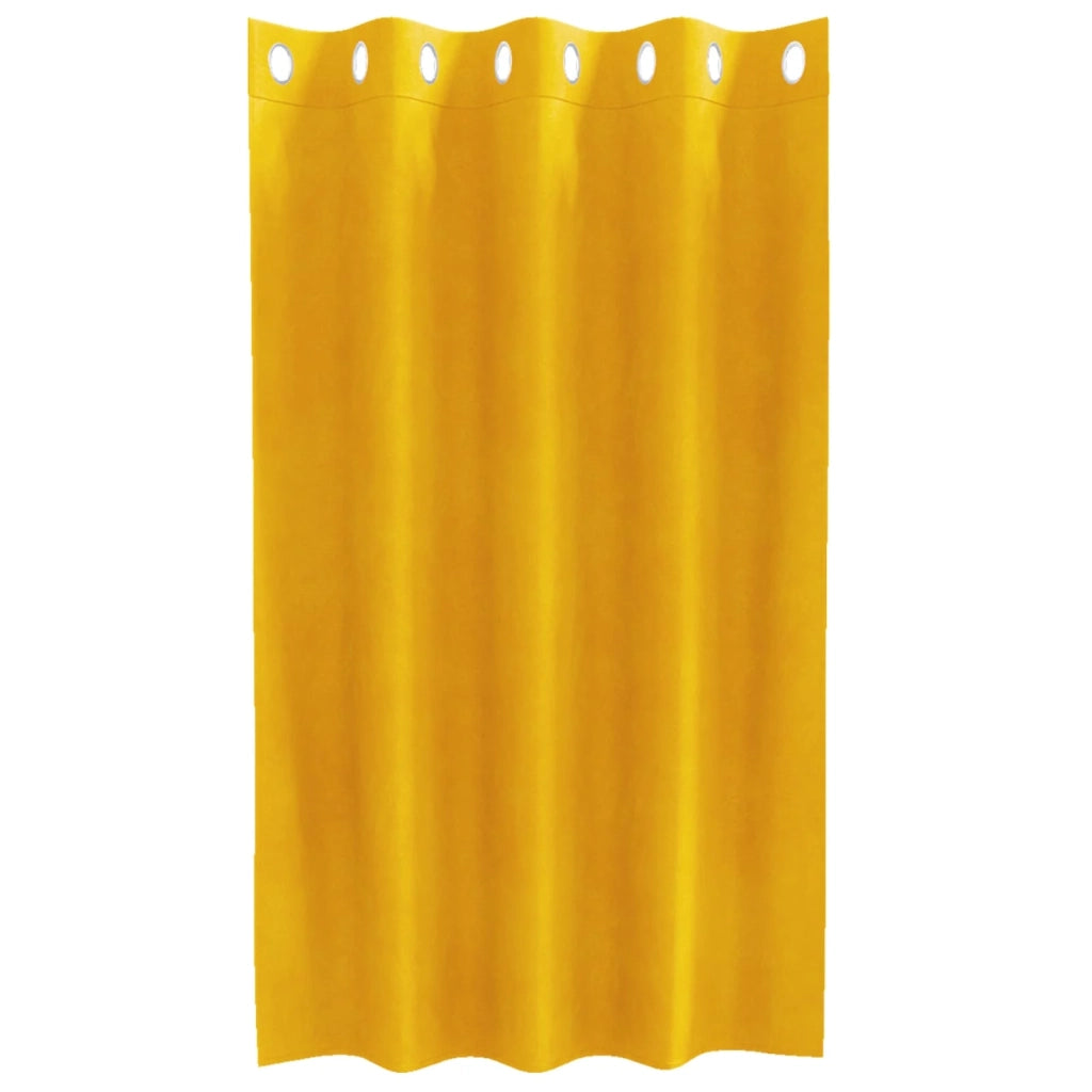 Tende Oscuranti | Tende Blackout 2 pz Giallo senape 140 x 140 cm Velluto