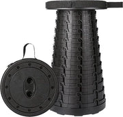 Kruk da camping telescopica portatile con regolazione di altezza e manubrio - utilizzabile in cucina, all'aperto e per passeggiate - nero