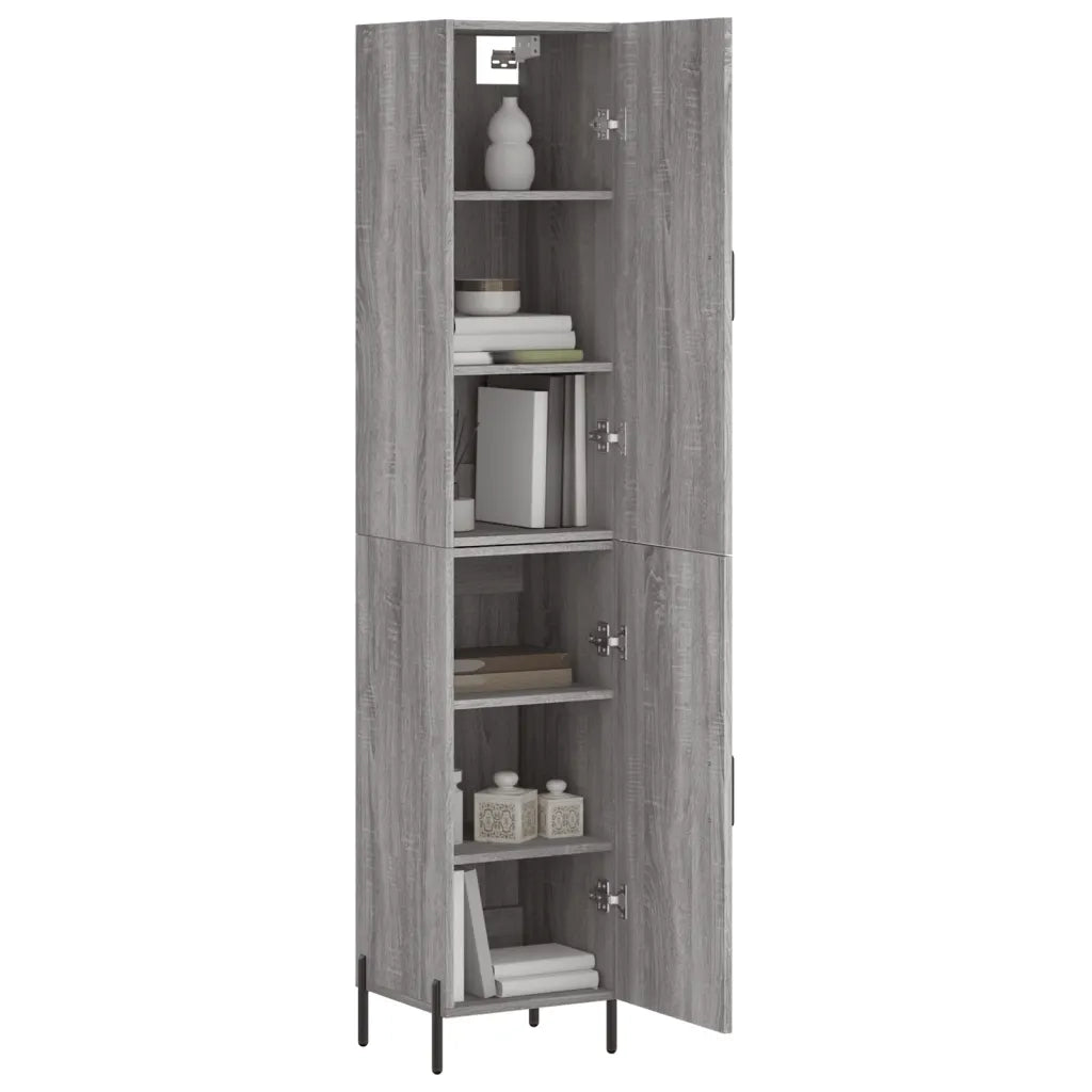 Credenza-Buffet-Armadio da cucina Grigio Sonoma 34,5x34x180 cm in Legno Multistrato 762290