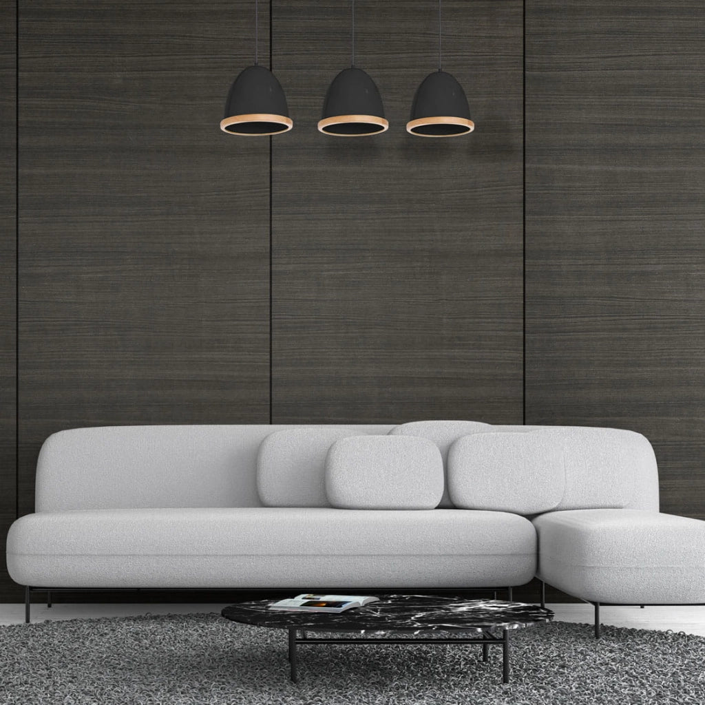 Lampadario STUDIO nero/legno 3xE27 Milagro MLP8853