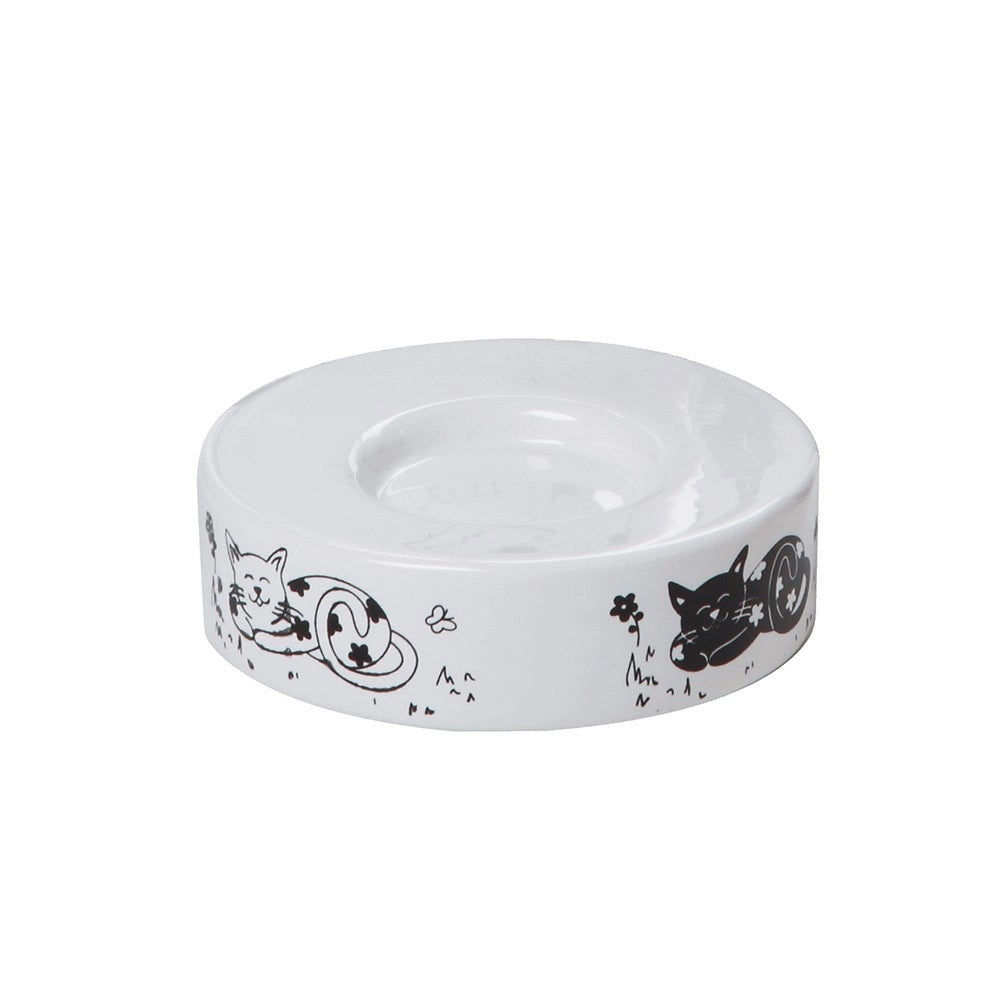Porta sapone serie fibi in ceramica bianco decorato