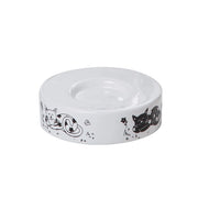 Porta sapone serie fibi in ceramica bianco decorato