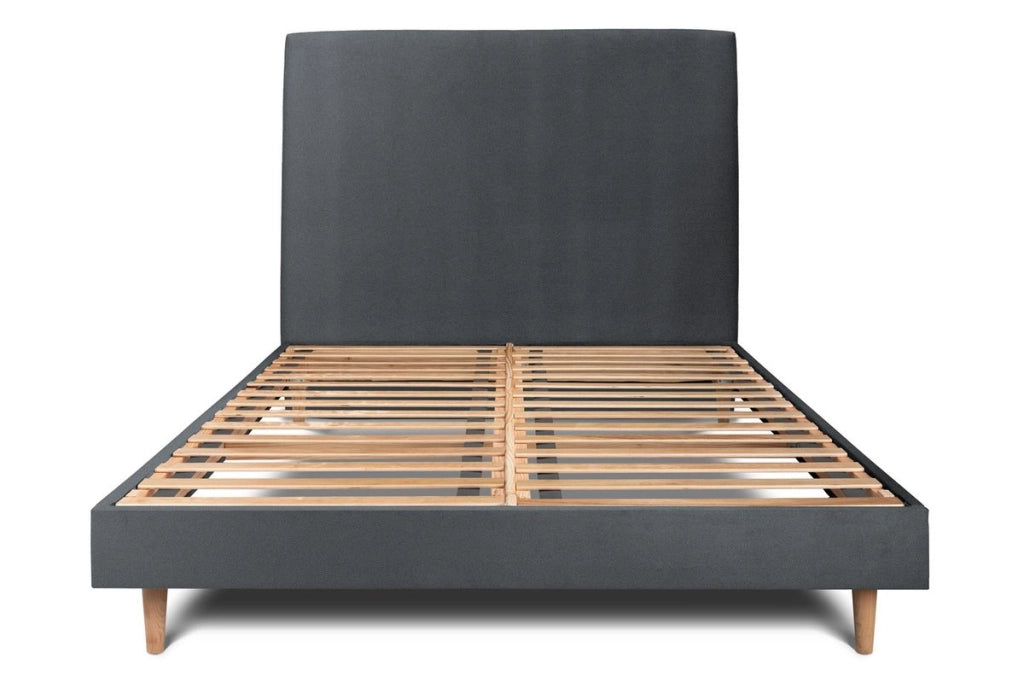 Letto 135x190 cm con testiera imbottita - Tessuto velluto