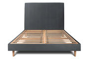 Letto 135x190 cm con testiera imbottita - Tessuto velluto