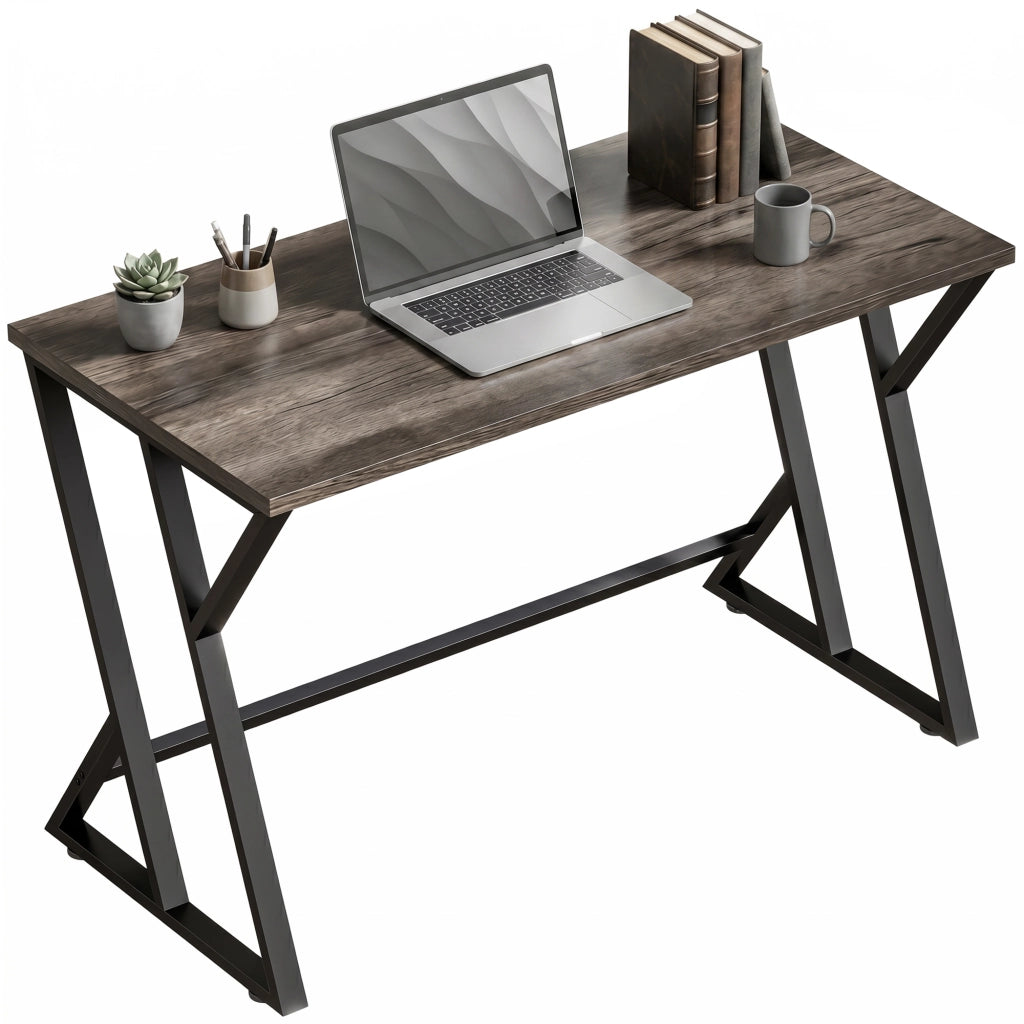 Scrivania per Computer con Cassetto ¨C Zephmum ¨C Grigio, Legno, 120x60cm
