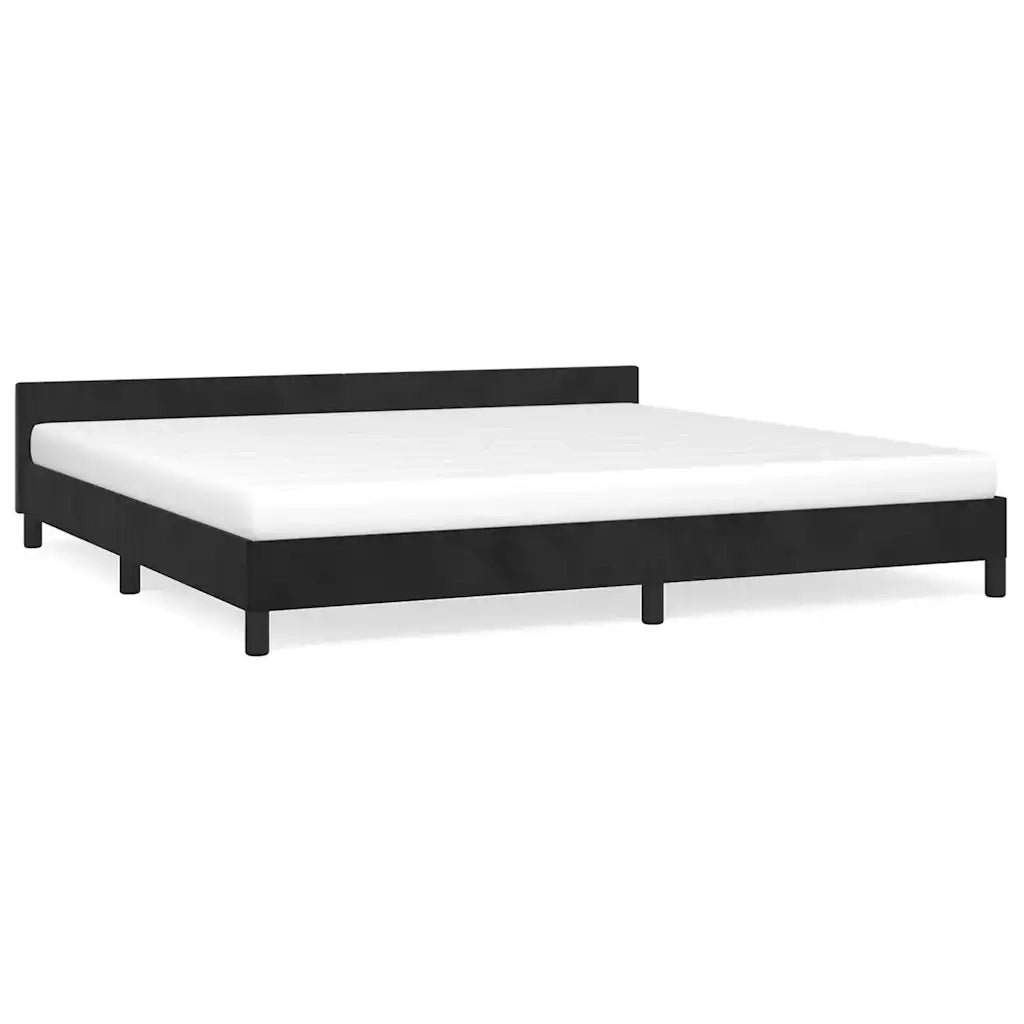 Giroletto senza Materasso Nero 200x200 cm in Velluto 347593