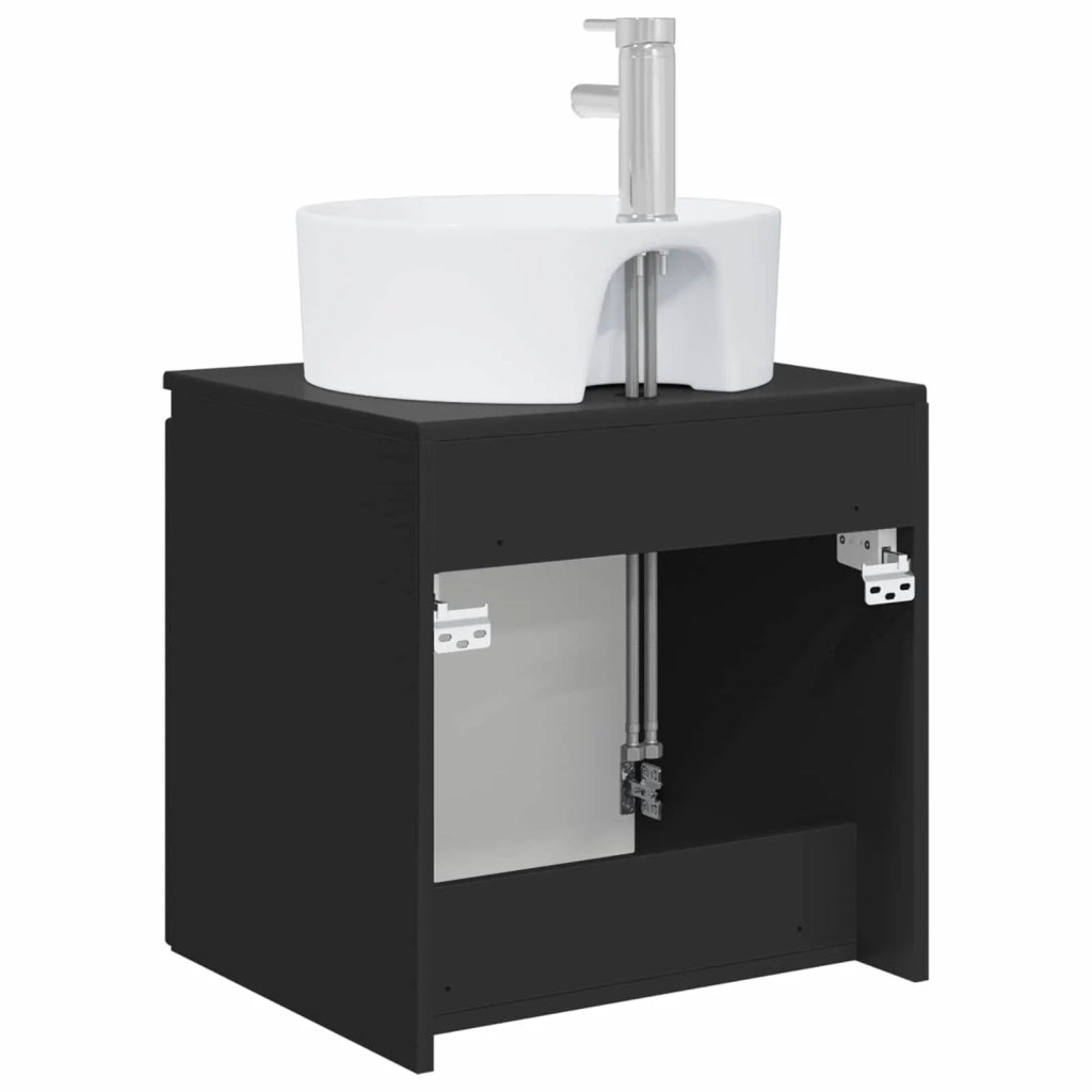 Mobile Lavabo da Parete Nero 49,5 x 44,5 x 65 cm 890433