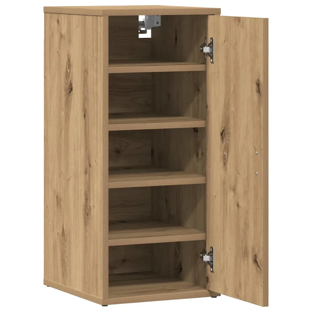 Scarpiera con anta 32 x 35 x 70 cm ampio spazio contenitivo stile artigianale legno di rovere ingegnerizzato 02_0050917