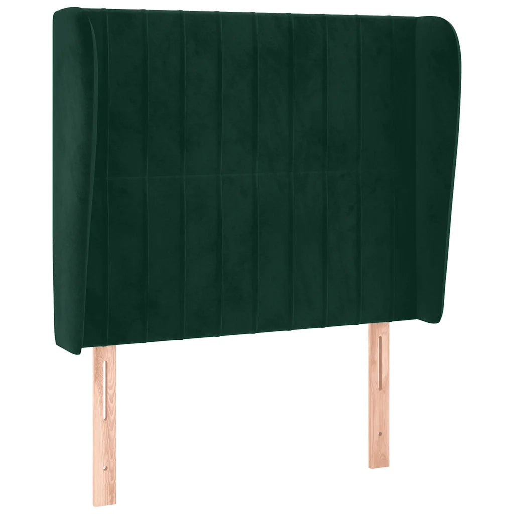 Testiera ad Orecchio Verde Scuro 93x23x118/128 cm in Velluto 3118233