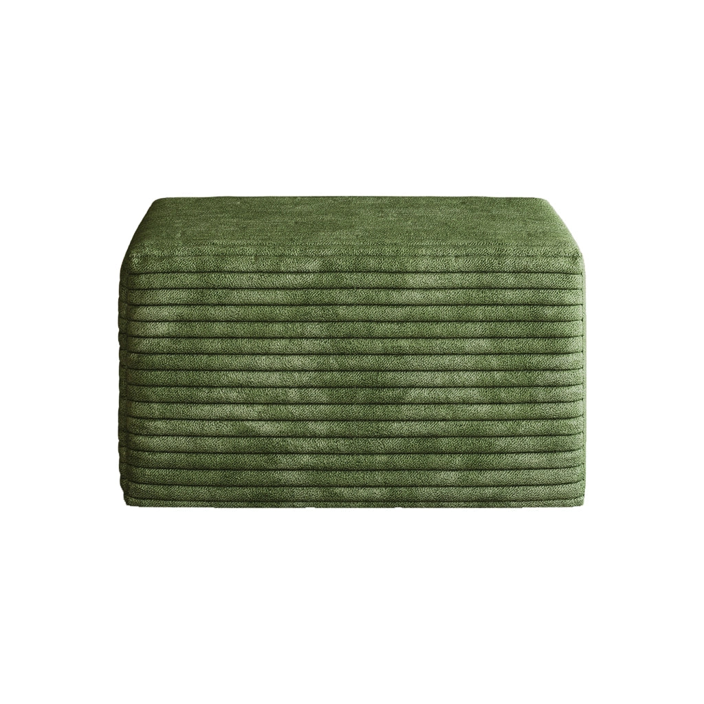 Pouf modulare con seduta morbida, senza montaggio, in tessuto, Verde