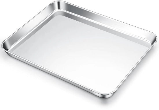 Piatto per forno in acciaio inossidabile rettangolare per cuocere servire - salutare e lavabile in lavastoviglie - 314 x 246 x 25 cm