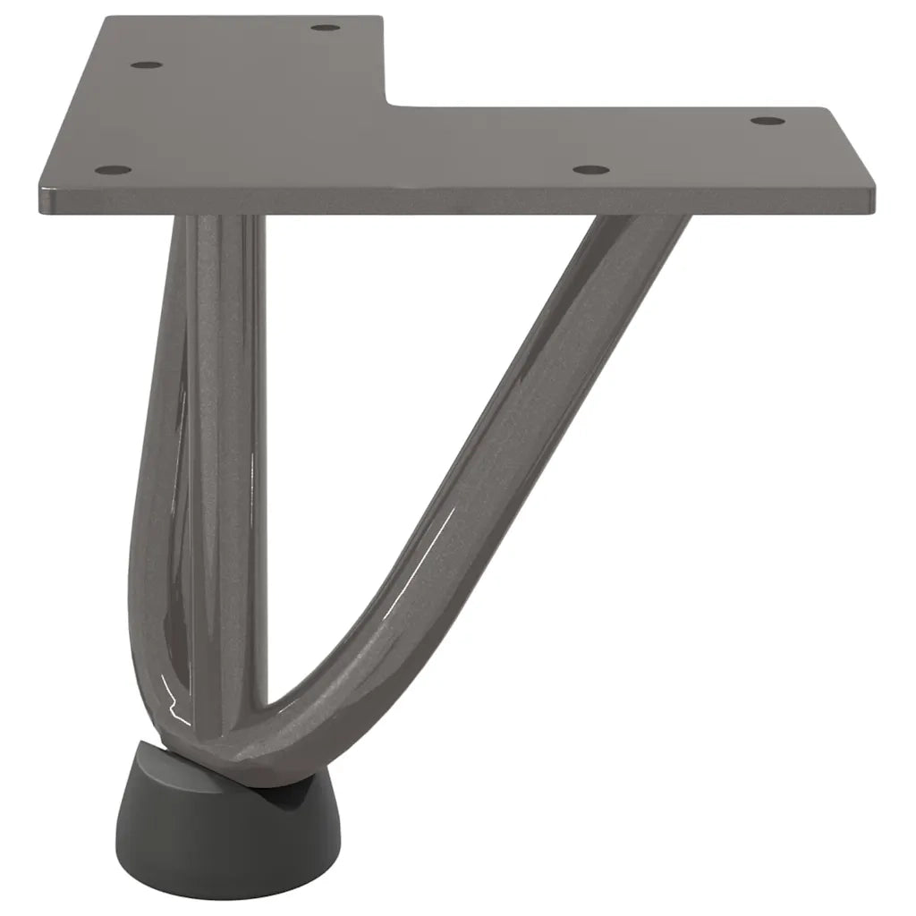 Gambe a forcina per tavolino 4 pz in acciaio naturale 10 cm in acciaio massiccio 4012431
