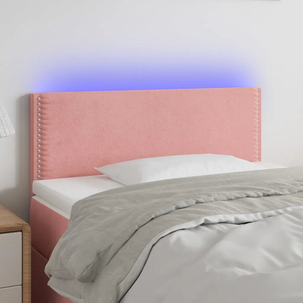 Testiera | Testata a LED Rosa 100x5x78/88 cm in Velluto