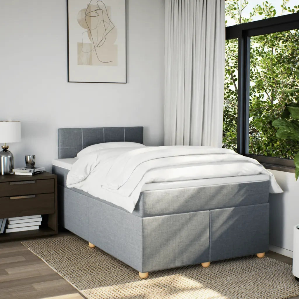 Giroletto a Molle con Materasso Grigio Chiaro 120x200cm Tessuto 3288947