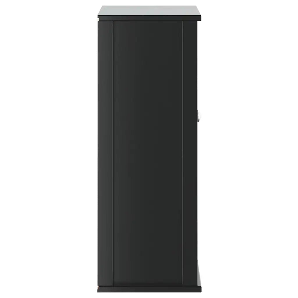 vidaXL Mobile da Bagno a Muro BERG Nero 69,5x27x71,5cm Legno Massello