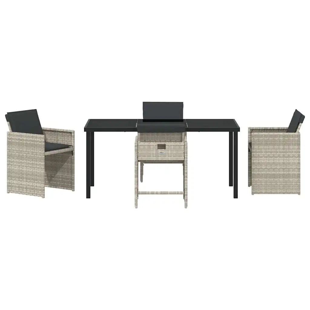Set da Pranzo per Giardino 5 pcs Grigio chiaro polyrattan 3380707