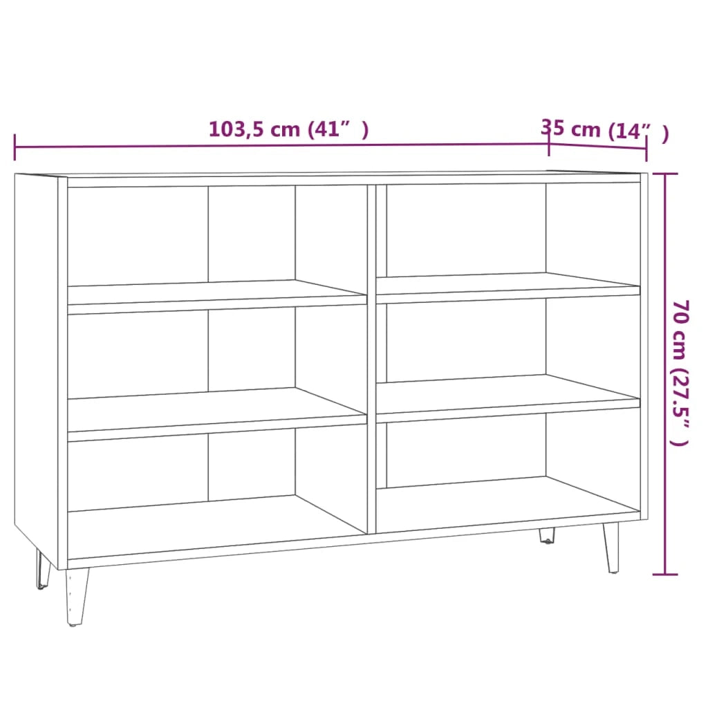 Buffet credenza cassettiera armadio mobile contenitore organizer per cucina soggiorno salotto 103,5 x 35 x 70 cm legno ingegnerizzato marrone 02_0030851
