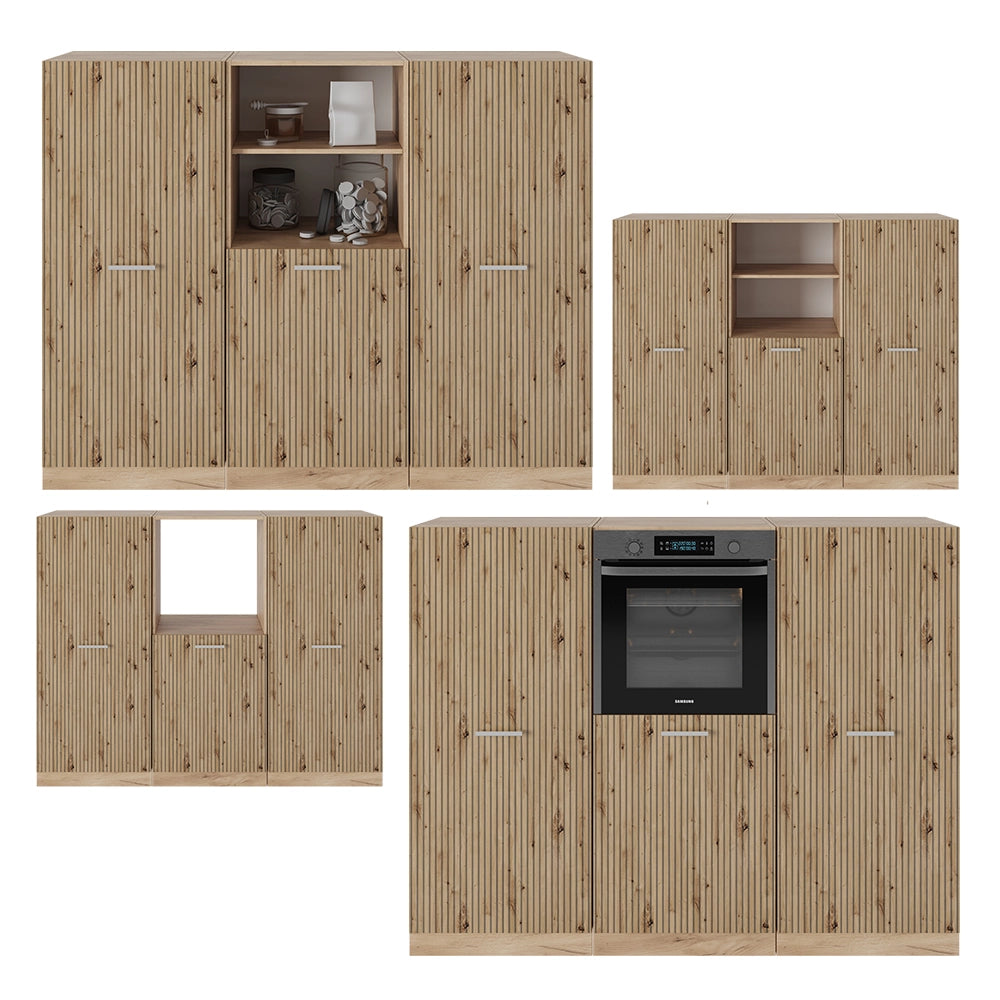 Vicco Cucine componibili piccole Rovere artigianale/rovere Goldkraft 180 cm senza piano di lavoro
