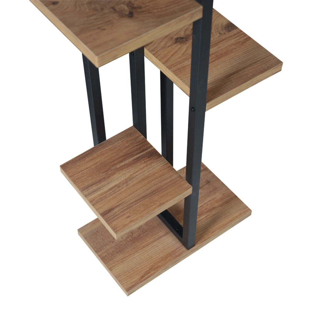 Portavasi a 6 ripiani 150 x 34 x 21 cm effetto noce/nero 03_0007694