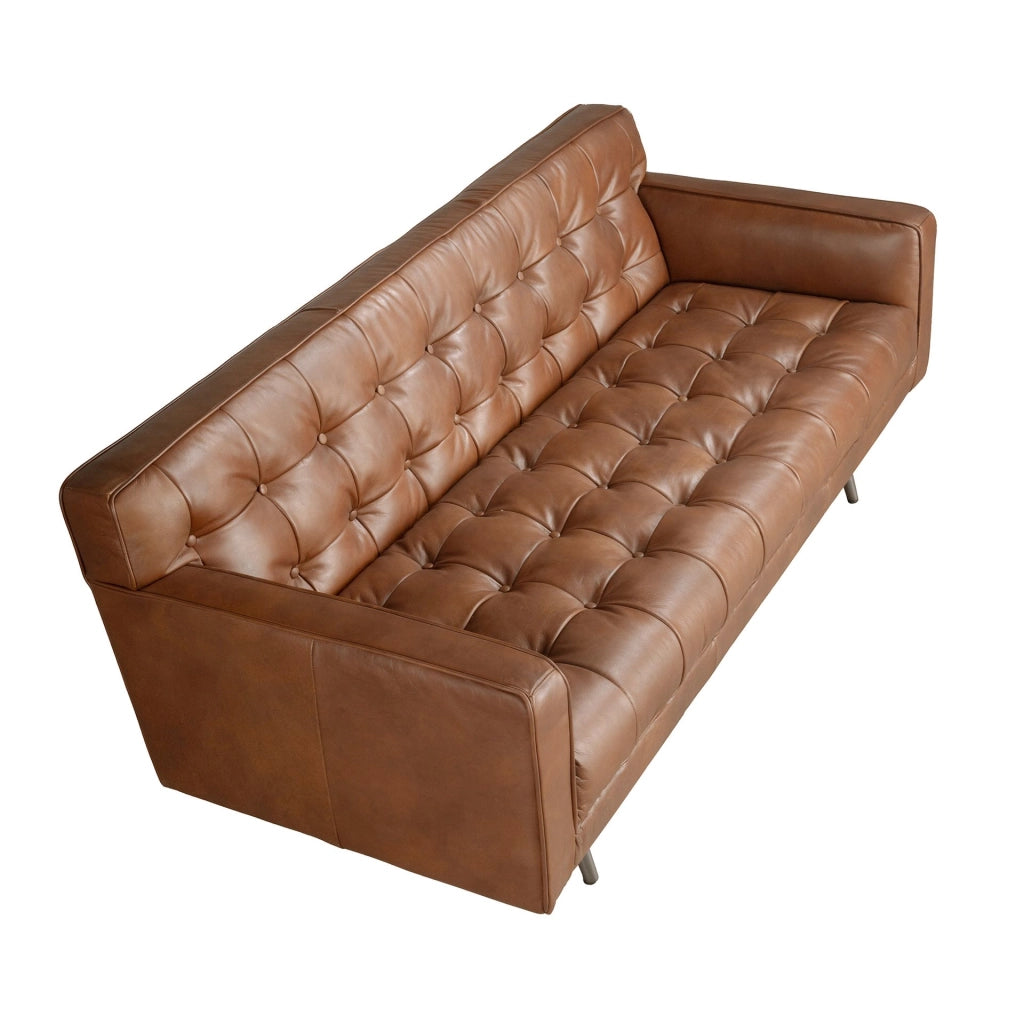 Divano Chester 2 posti in pelle marrone scuro