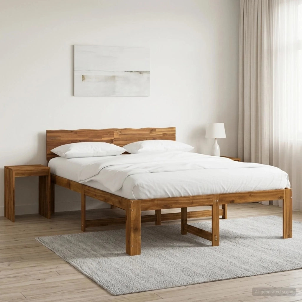 Letto matrimoniale con testiera ROSTOCK Naturale 120 x 190 cm 903444