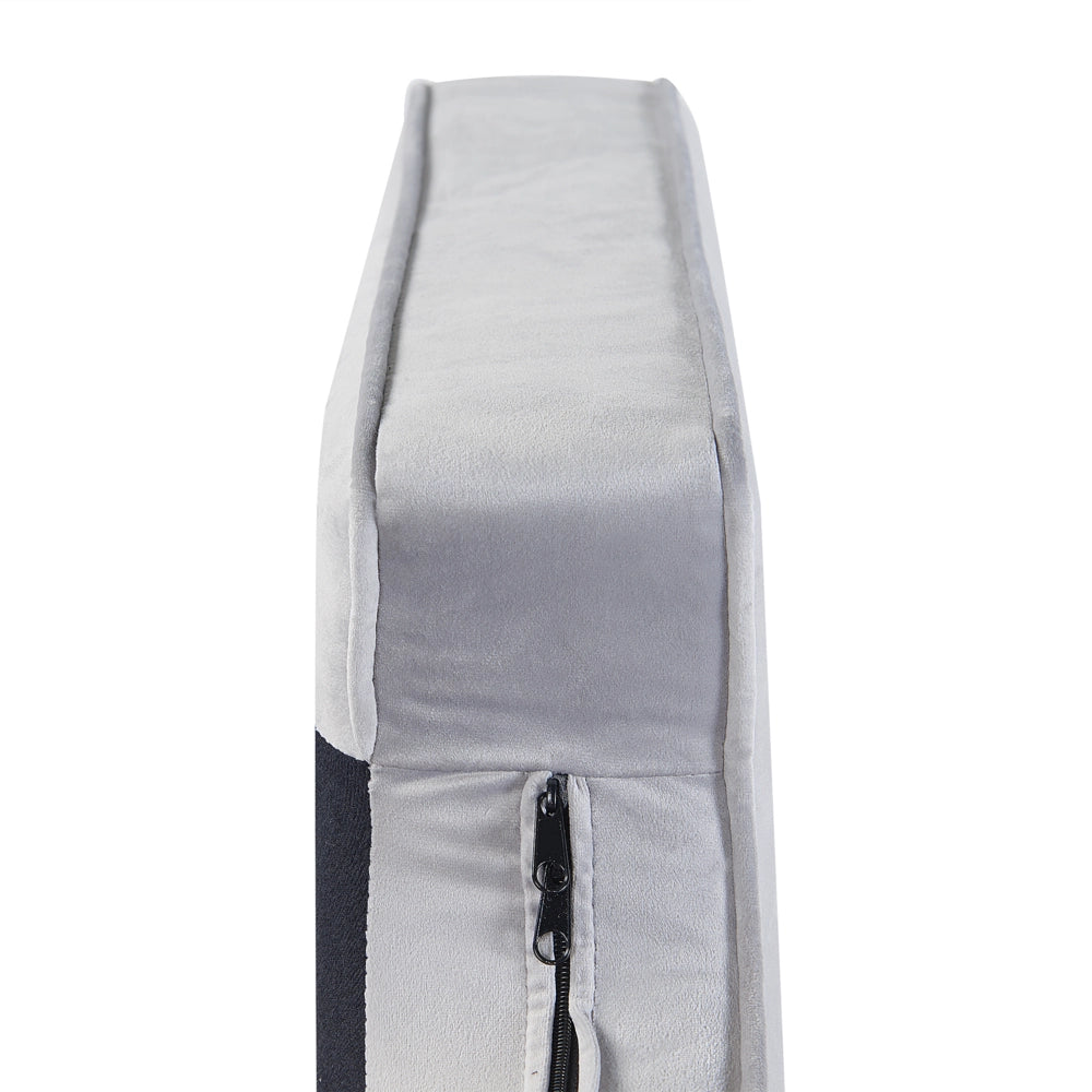 Chaise longue Velluto Grigio Chiaro Rivestimento Gambe In Metallo dorato versione destra