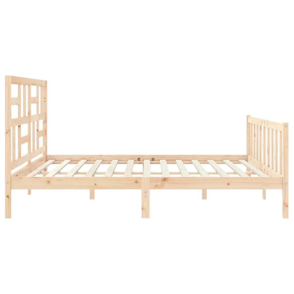 Giroletto con Testiera Super King Size-Struttura Letto in Legno Massello 726769