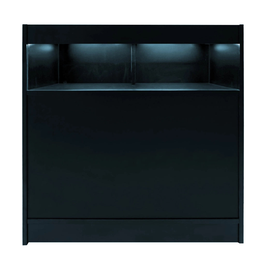 Set Banconi Negozio Nero Luna LED B900 CM60 TB60 con Serrature e Vetrina
