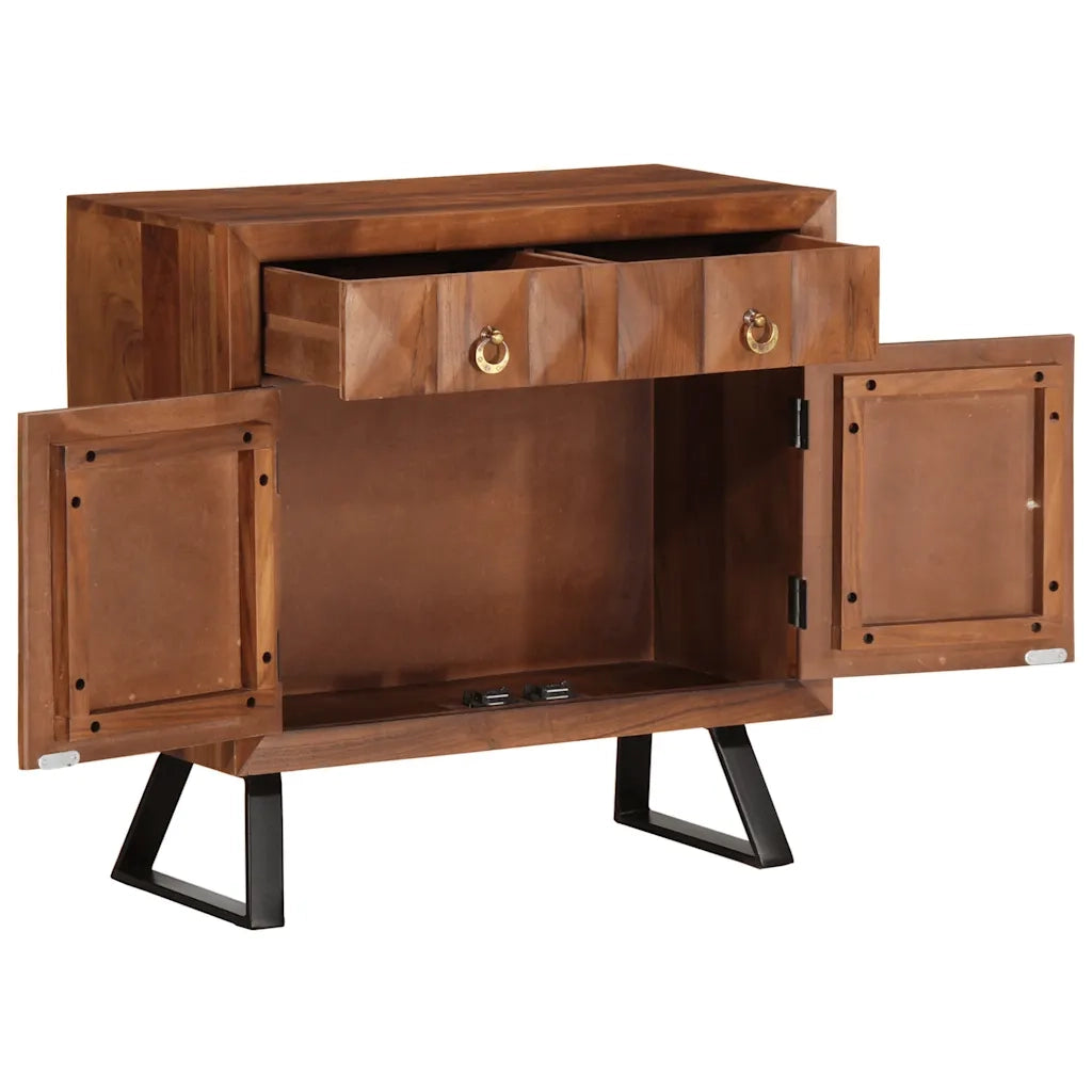 Cassettiera Marrone ambra 70x35x70 cm in Legno Massello Acacia 358185