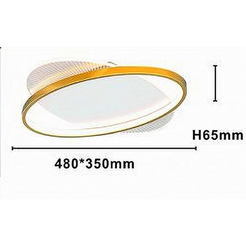 Trade Shop - Plafoniera Led 28 W Rotonda Oro Moderno Lampadario Soffitto Luce Naturale 71019 -