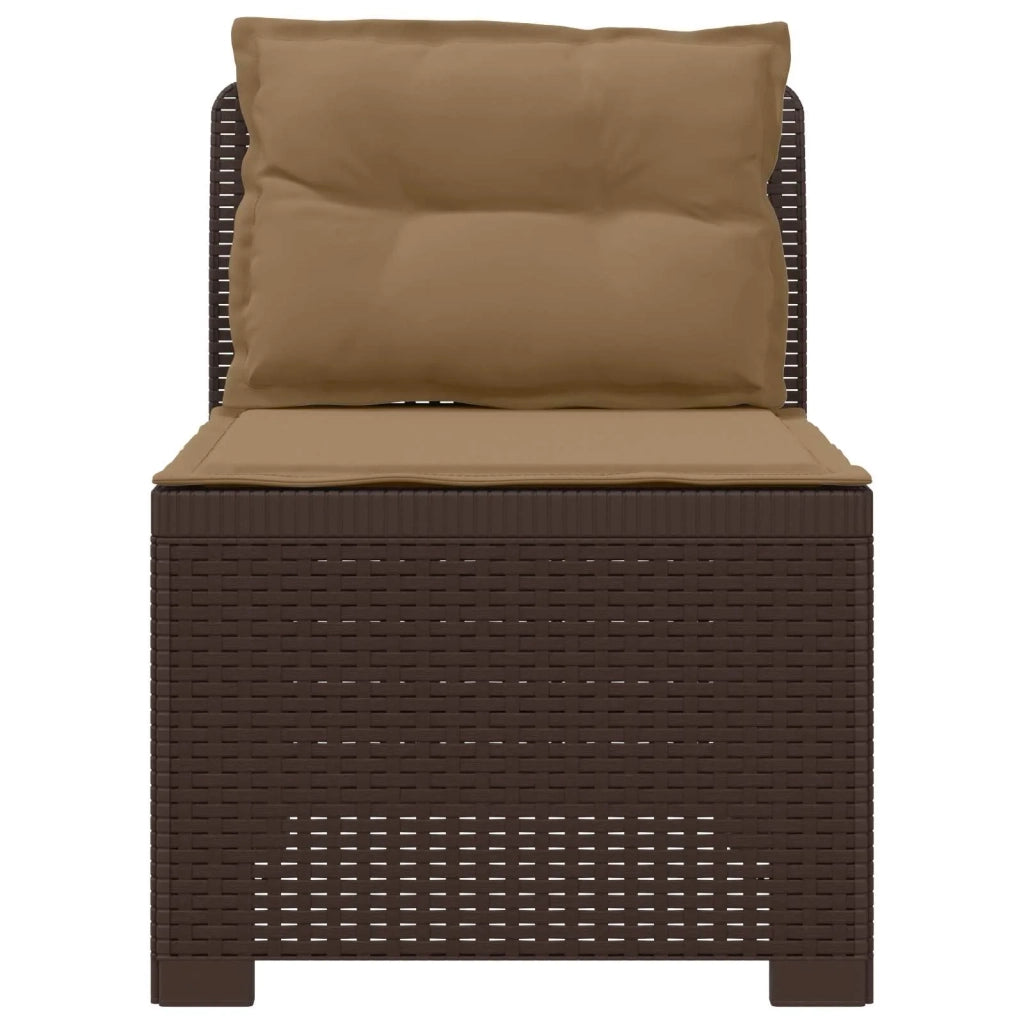 Divano da Giardino a 1 Posto con Cuscini Aspetto Rattan PP 8011802