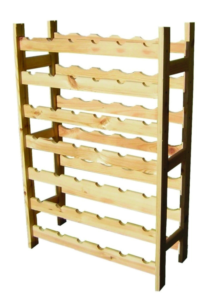 Portabottiglia 42 Posti 63x25x98 cm in Legno di Pino Naturale