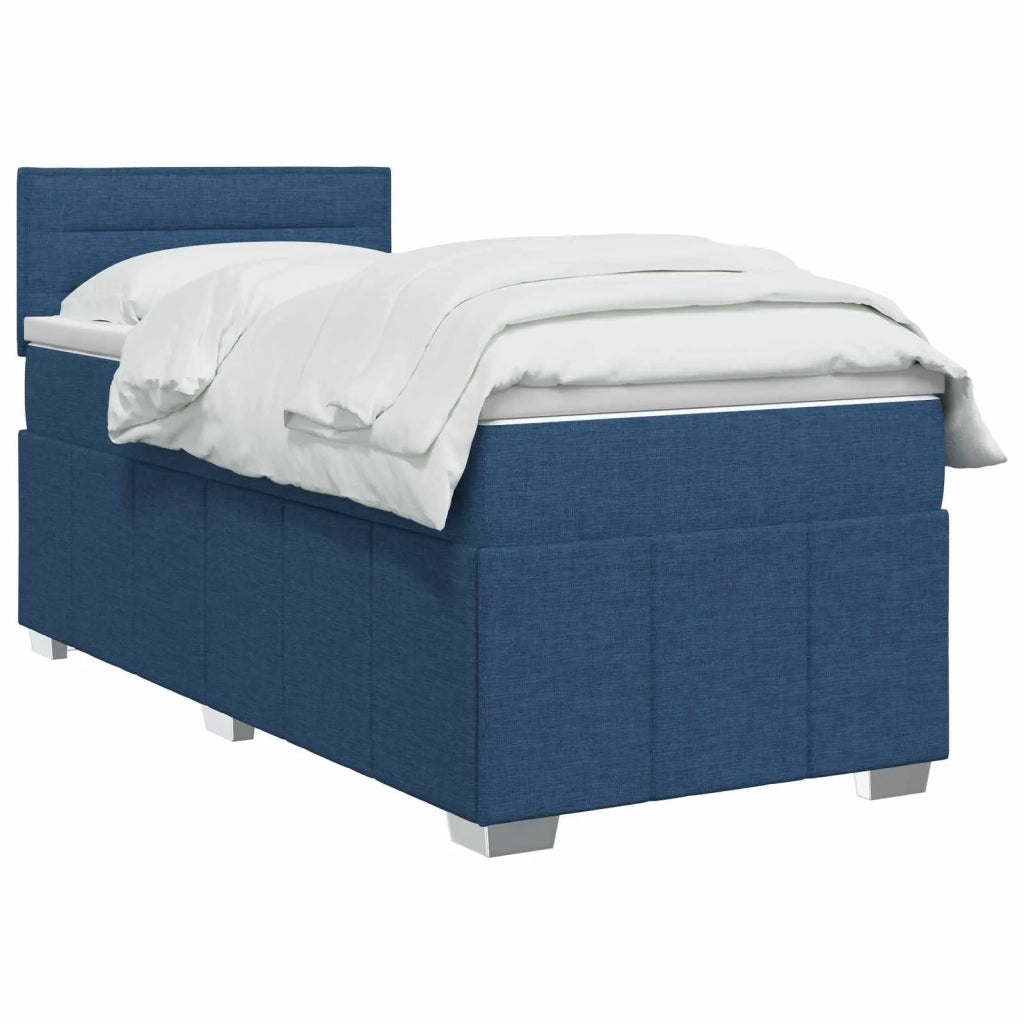 Letto box spring con materasso Blu 100 x 200 cm Tessuto 3451142