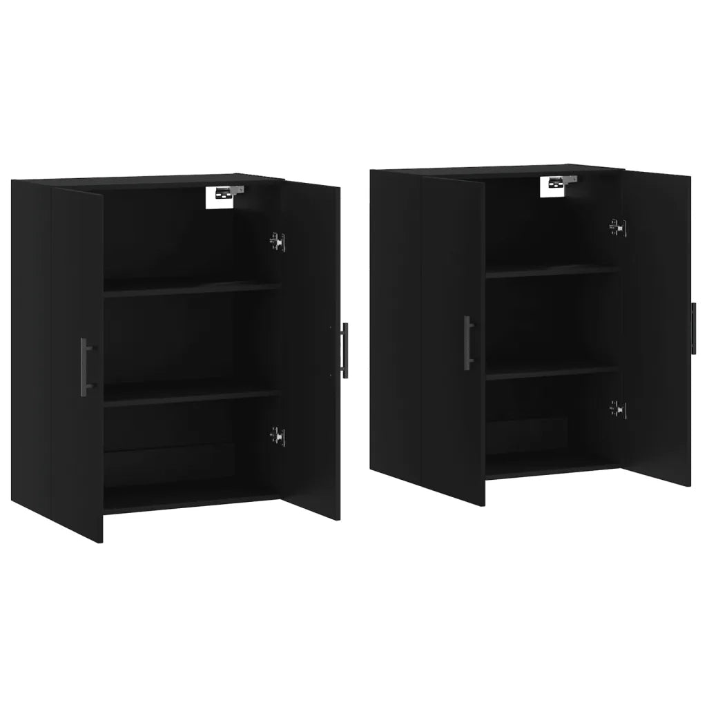 Mobili a Parete 2 pz Neri 69,5x34x90 cm 3195644