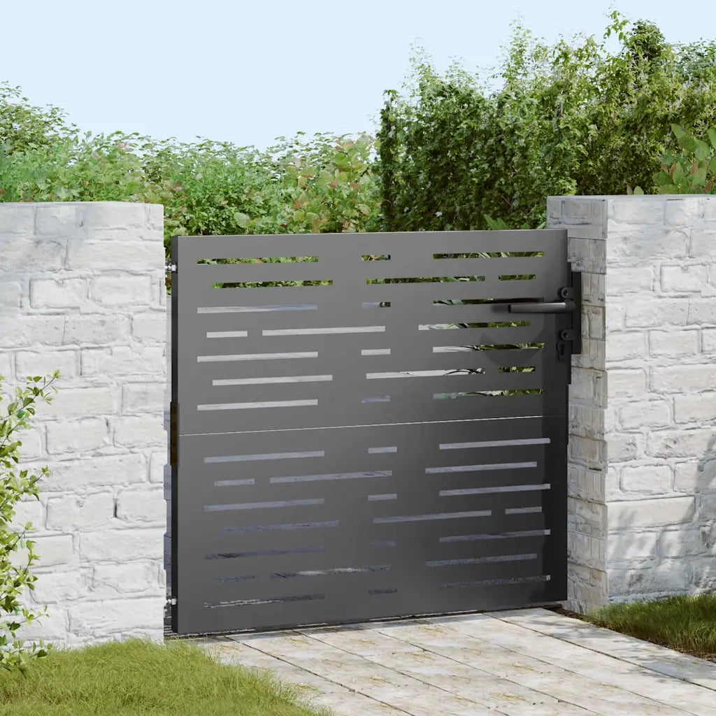 vidaXL Cancello da giardino con blocco Nero 105 x 100 cm