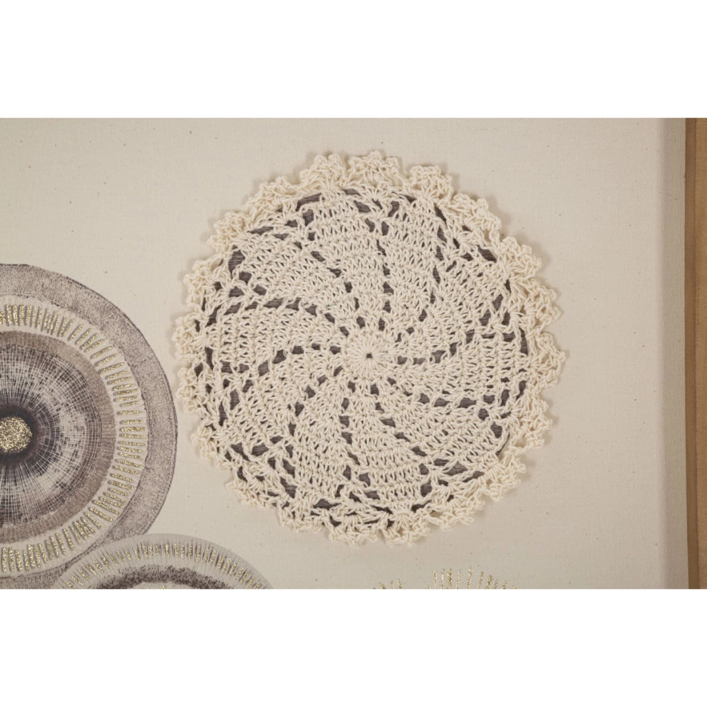 Stampa su Tela Cerchi 31, Marrone, Legno, 45x3,2x60 cm
