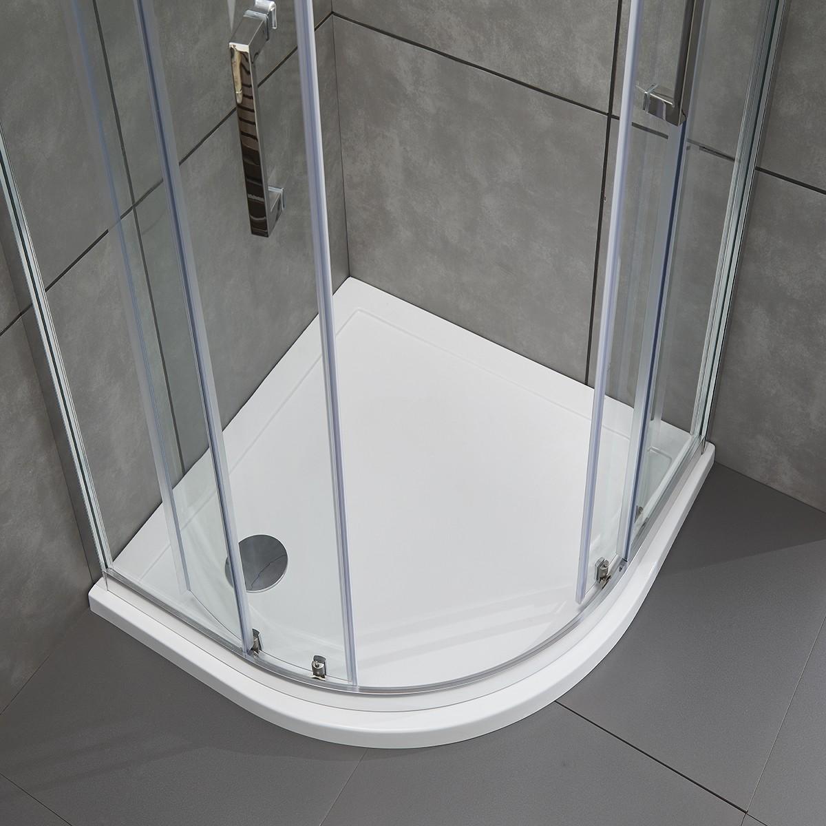 Box Doccia Semicircolare 2 Ante Scorrevoli in Cristallo Trasparente 6mm H190 Bonussi Giuly 80x80 cm