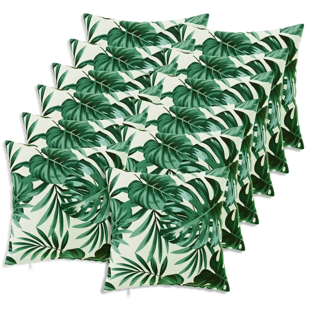Federa 12 pcs HEERLEN Motivo a Foglie 45 x 45 cm Poliestere 910527