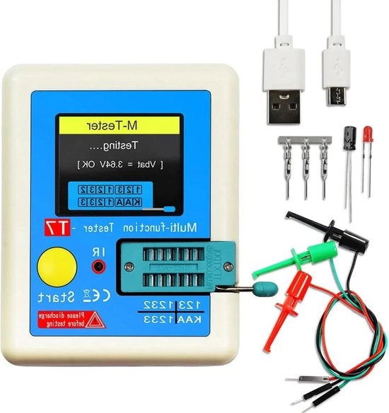 Testatore di Trasistore Multifunzionale - Diodo Triodo Misuratore di Capacità LCR ESR - Tester IR MOSFET NPN PNP