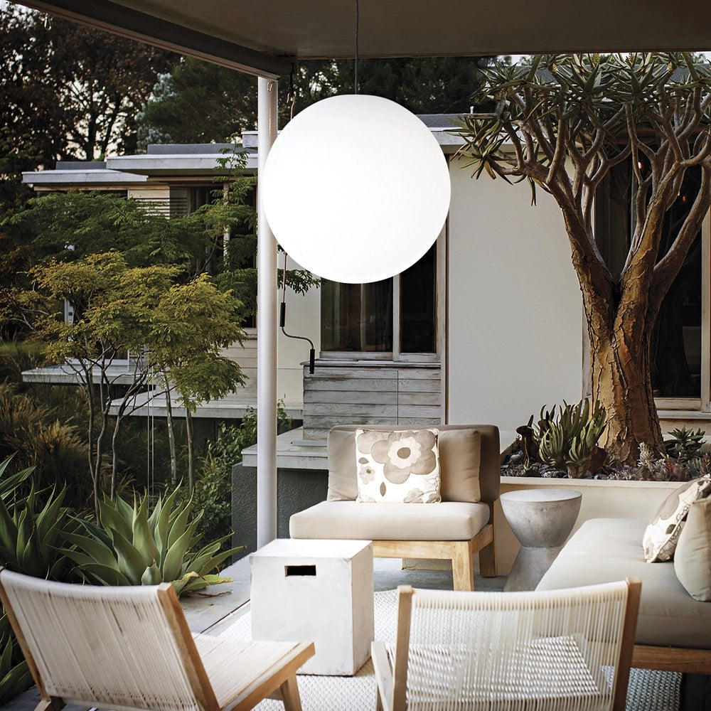 Sospensione Moderna Sole Alluminio Bianco 1 Luce E27 D50Cm