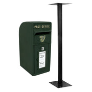 Cassetta Postale per le Lettere in Stile Britannico Inglese in Ghisa da Esterno Bocchetta Lettere Standard UK - con Piedistallo - Verde