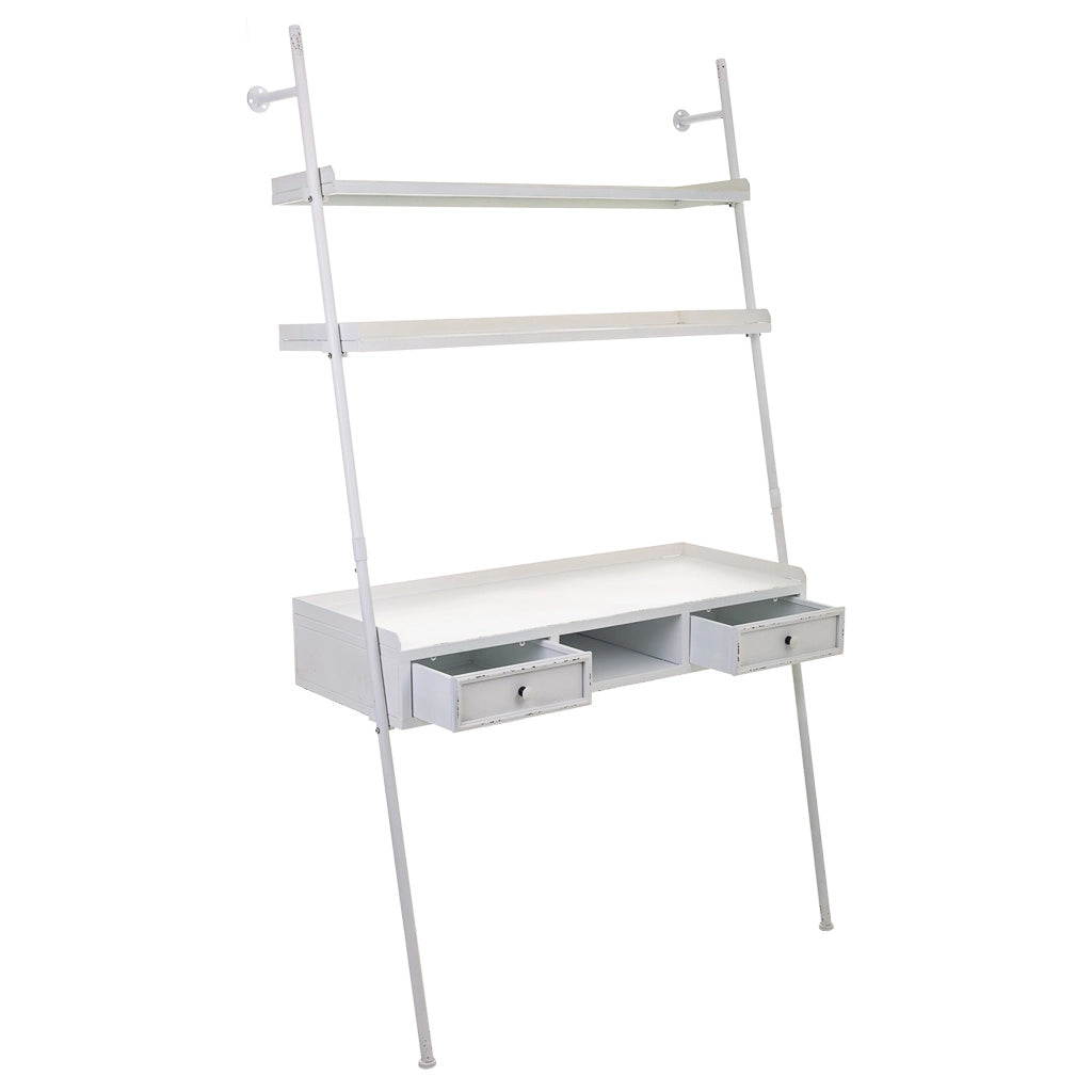 Scaffale da scrivania in metallo bianco 107x45x188h