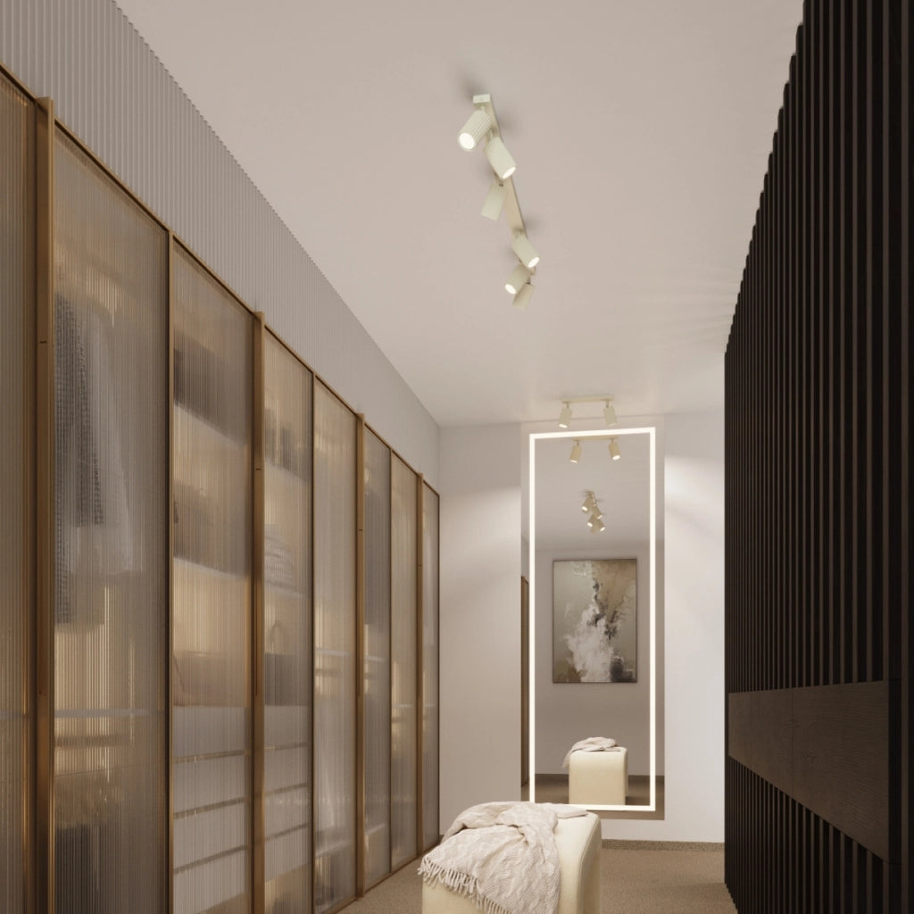 Plafoniera moderna beige tonda Ø20 orientabile 3xGU10 GRAVIO