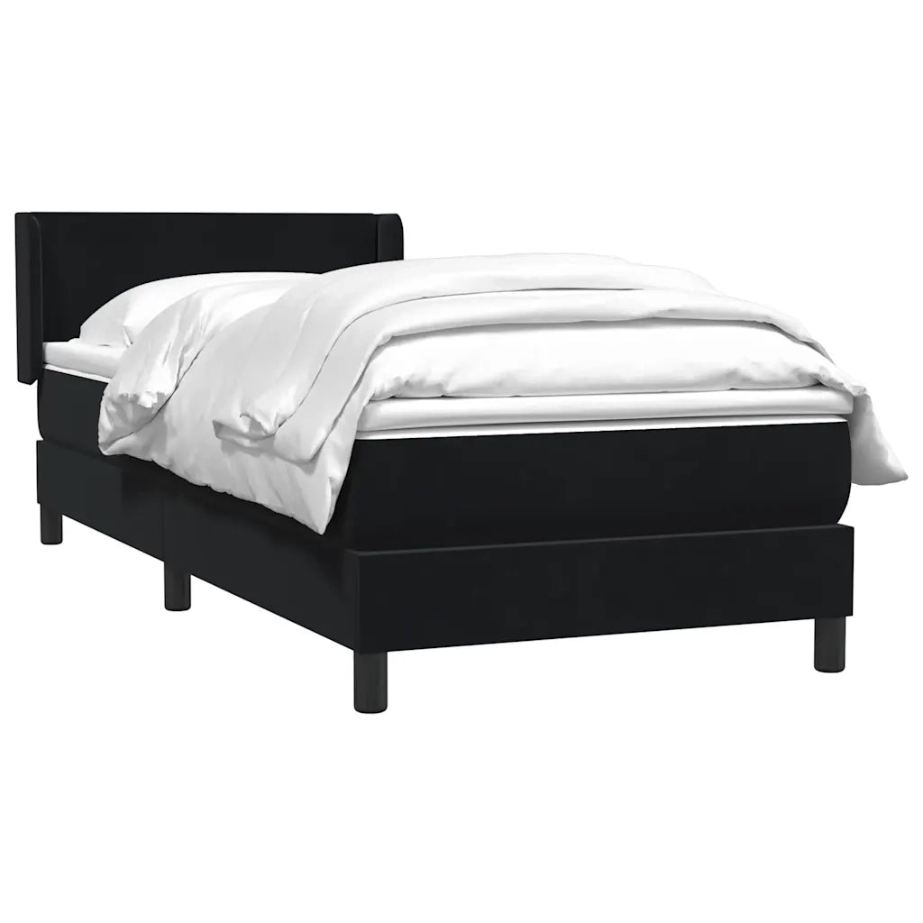 Giroletto a Molle con Materasso Nero 80x220 cm Velluto